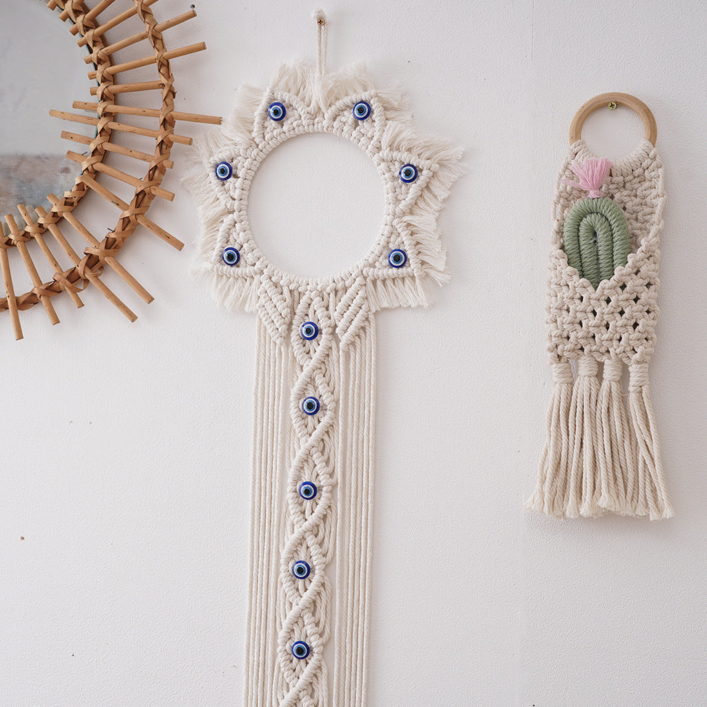 Dekorativer Macramé Wandbehang in Sonnenform Brehn