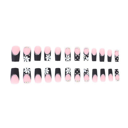 Glamouröses Floral- und Strass-Nagelkunst-Set