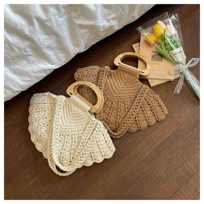 Handtasche mit Einzigartiger Holzgriff-Design Brehn