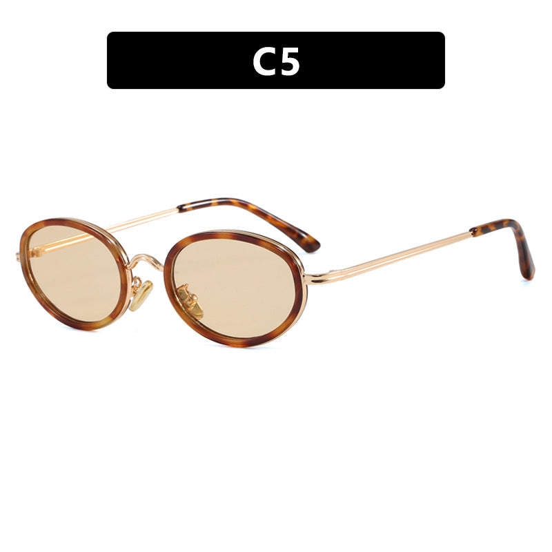 Damen elegante runde Sonnenbrille mit modischem Metallrahmen Brehn