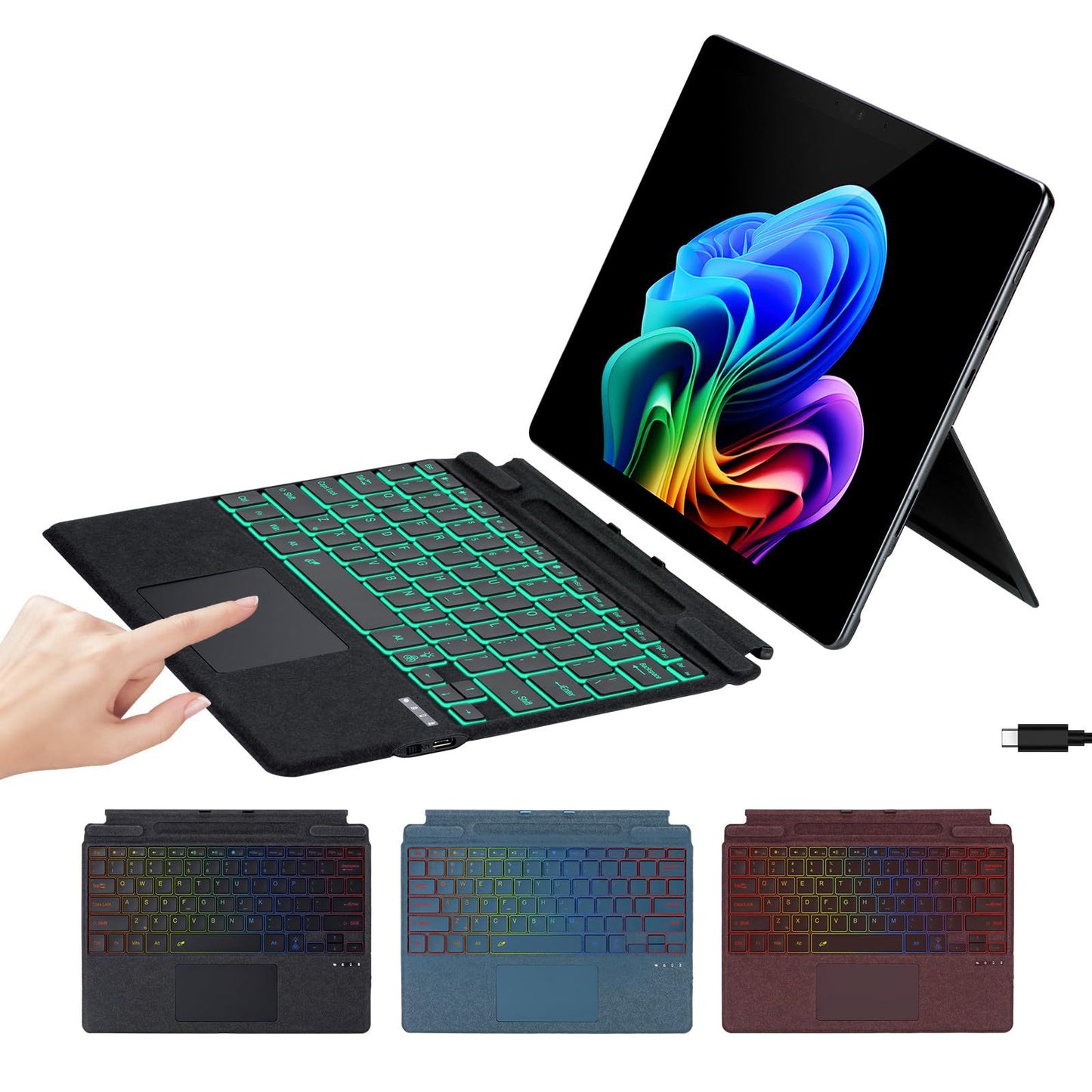Ergonomische drahtlose Tastatur mit integriertem Touchpad Brehn