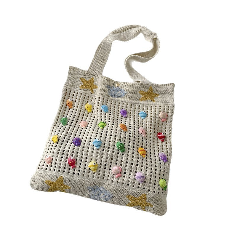 Bunte Dekorative Häkel Tote Bag Brehn