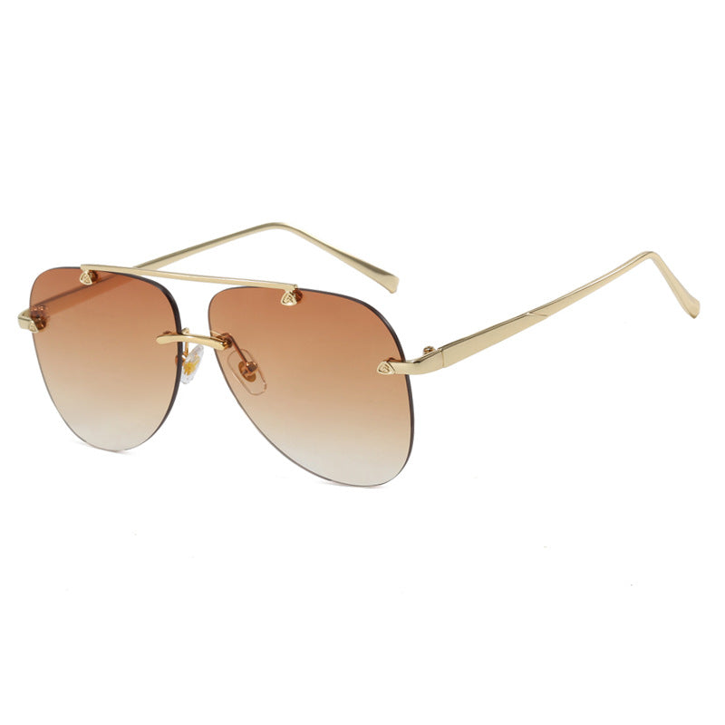 Damen elegante Piloten-Sonnenbrille mit UV-Schutz und reflektierenden Gläsern Brehn