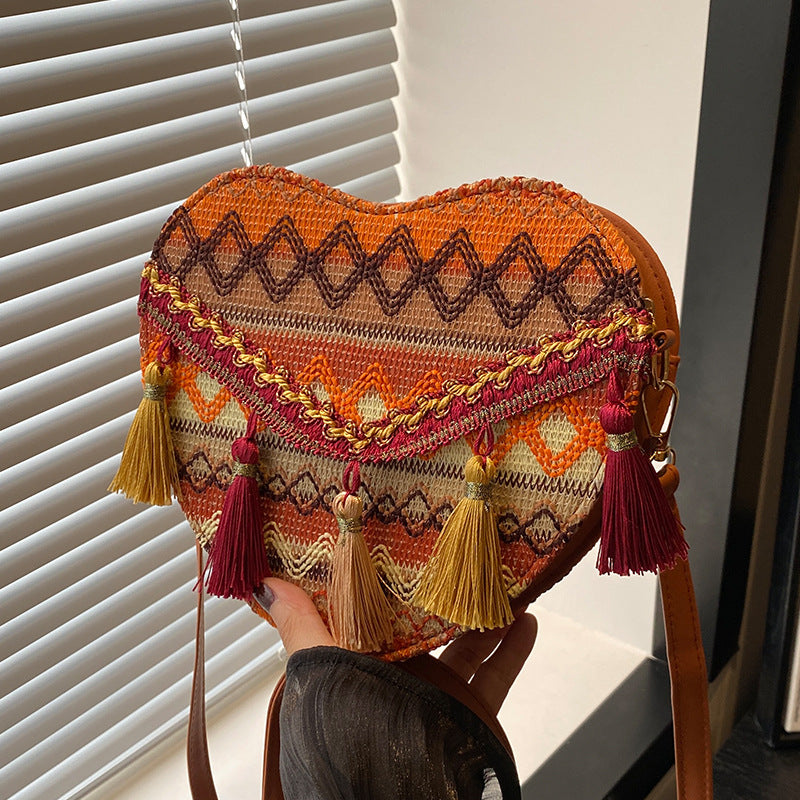 Bohemian Herzförmige Umhängetasche
