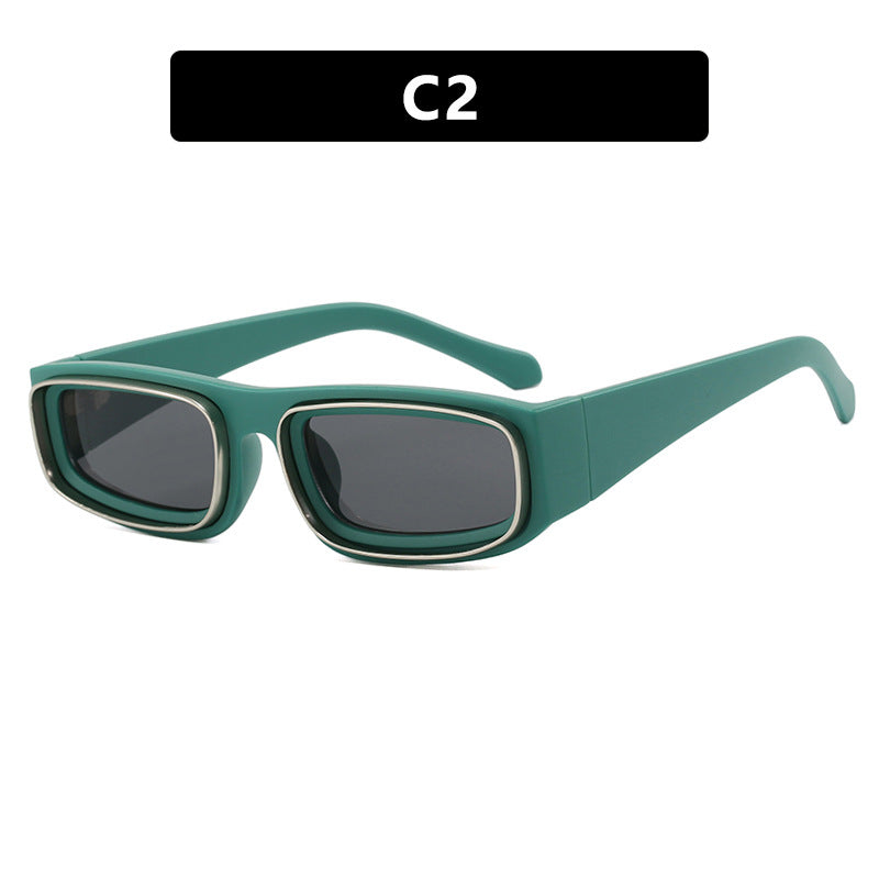 Damen trendige rechteckige Sonnenbrille mit elegantem Farbenspiel Brehn