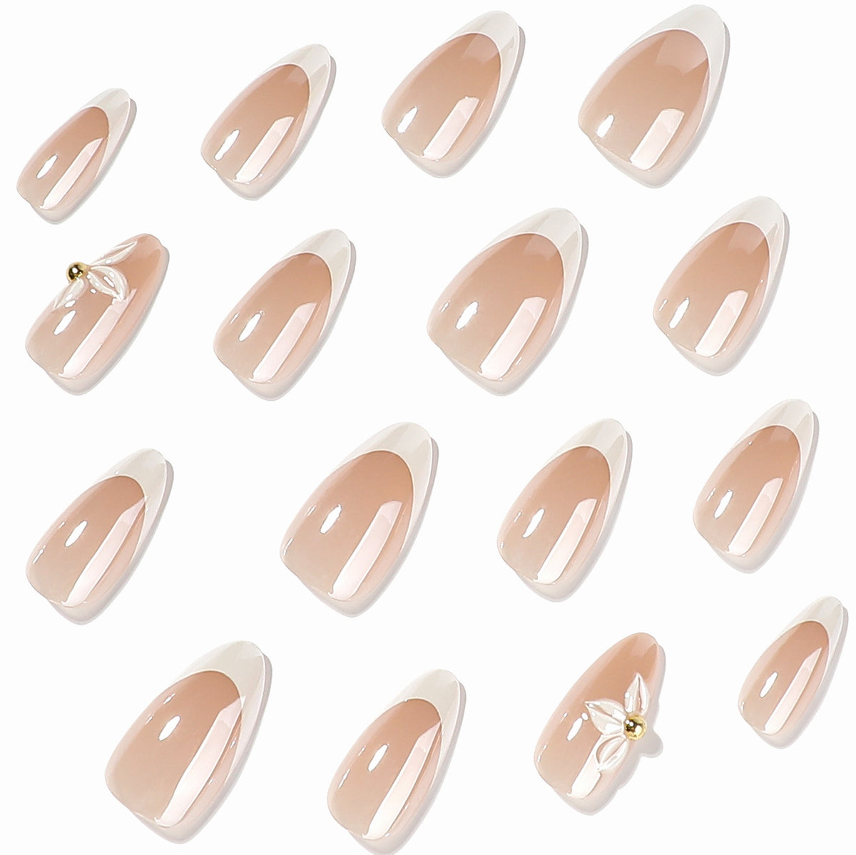 Kunstvolle Stiletto-Nägel mit elegantem Blumendesign Brehn