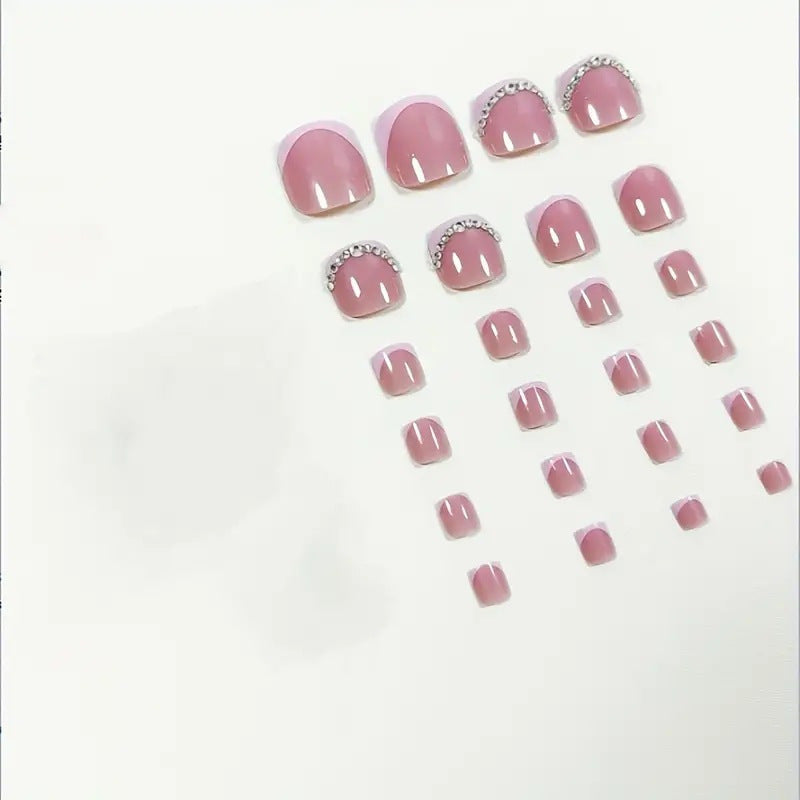 Dekoratives Strass-Akzent-Pediküre-Nagelset Brehn