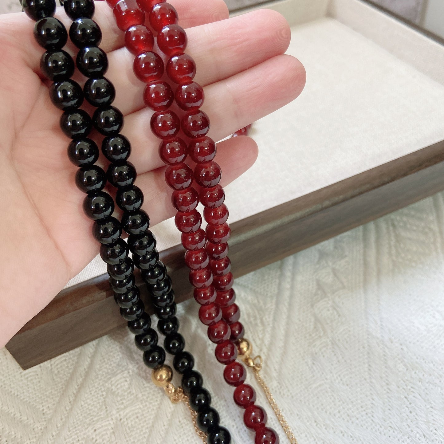 Modisches Schmuckband Aus Onyx-Perlen Brehn
