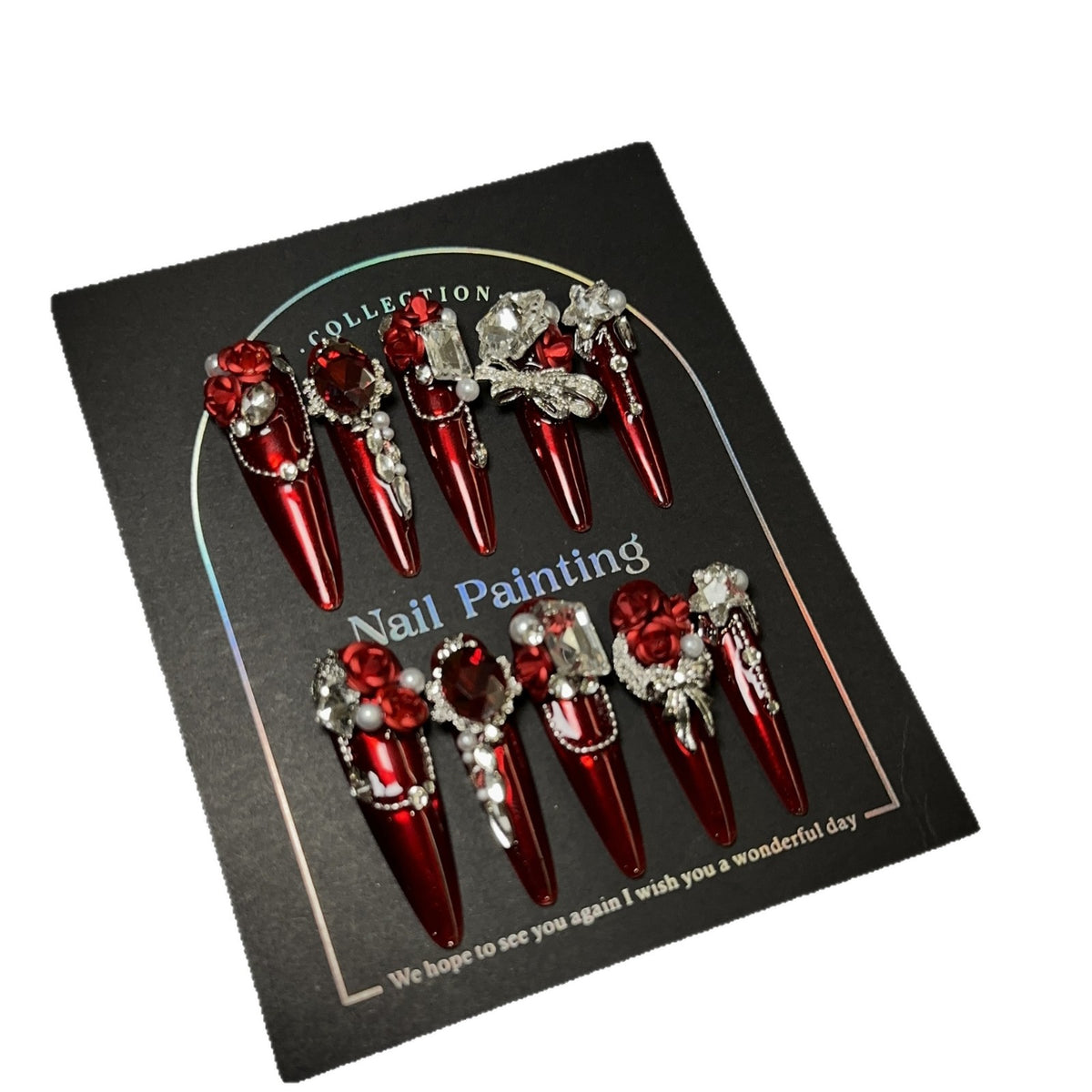 Luxus mit Strass verzierter Press-On Nagelset