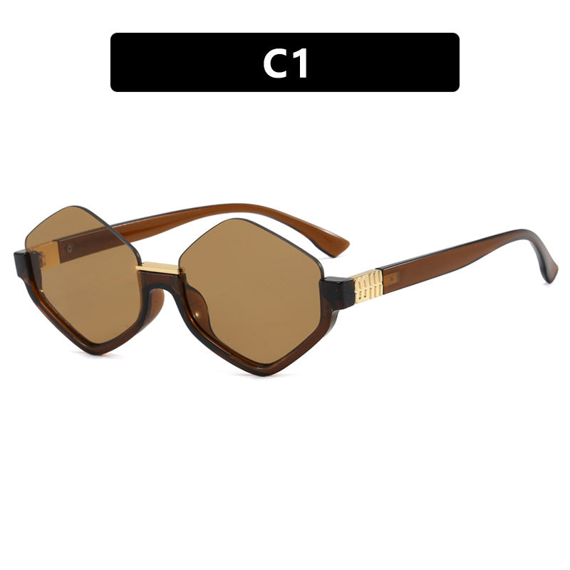 Damen modische Sonnenbrille mit trendy sechseckigem Rahmen und schützenden Gläsern Brehn
