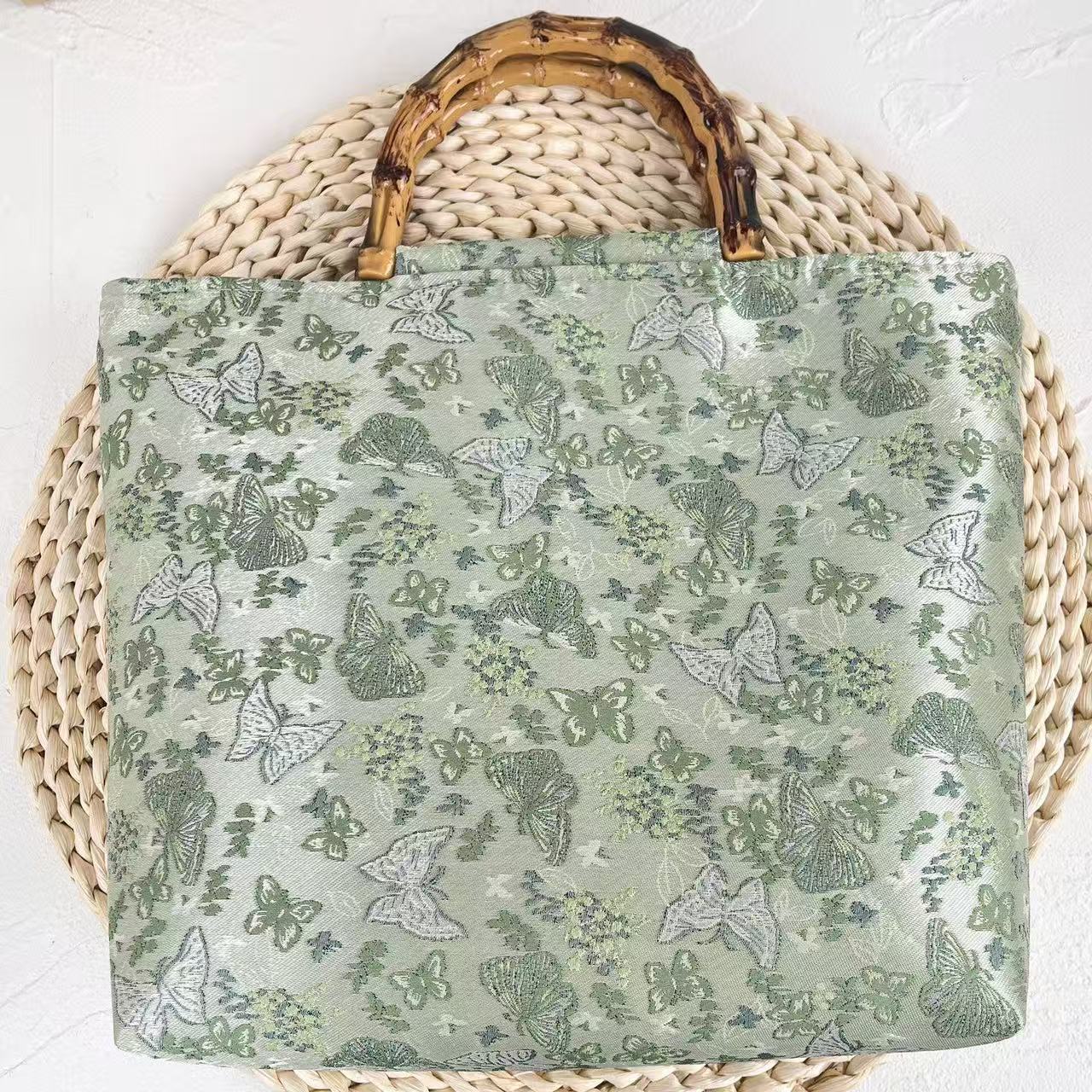 Elegante Handtasche mit Bambusgriffen Brehn
