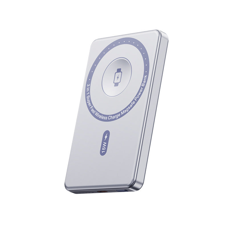 Magnetische Powerbank mit Hochgeschwindigkeits-Ladefunktion und Integriertem Qi-Ladestandard Brehn
