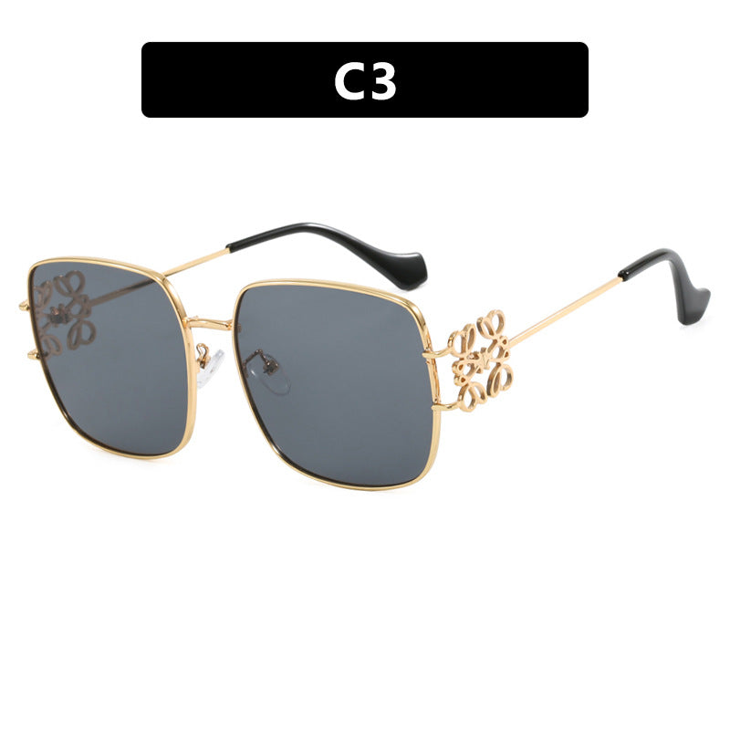 Damen quadratische Sonnenbrille mit filigranem Design und luxuriösem Metallrahmen Brehn