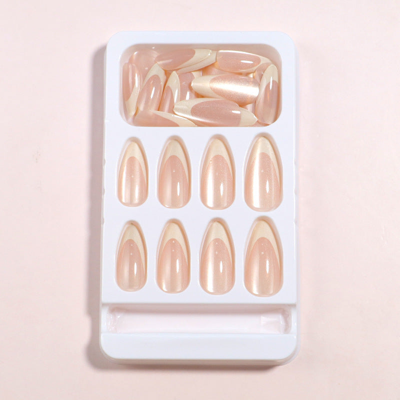 Glänzendes Langes Mandel-förmiges Press-On Nail Set Brehn