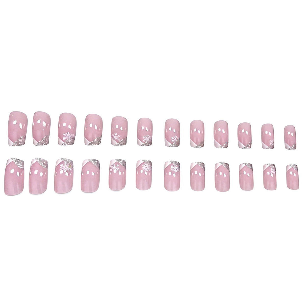 Elegante Schneeflocke Französische Spitze Nagelkunst Brehn