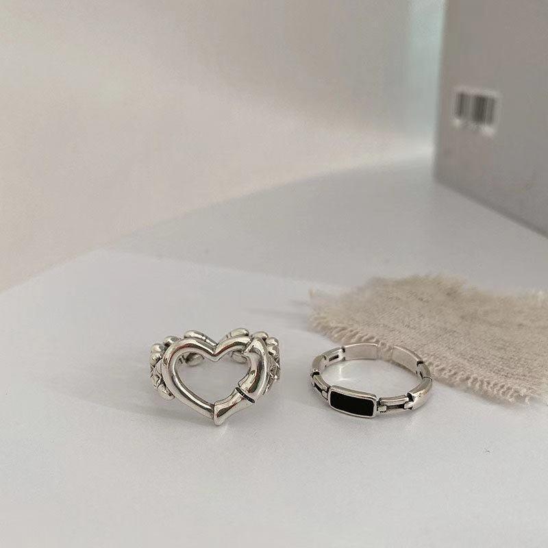 Herzförmiger Silber Statement Ring Brehn