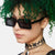 Damen modische transparente Eck-Sonnenbrille Brehn