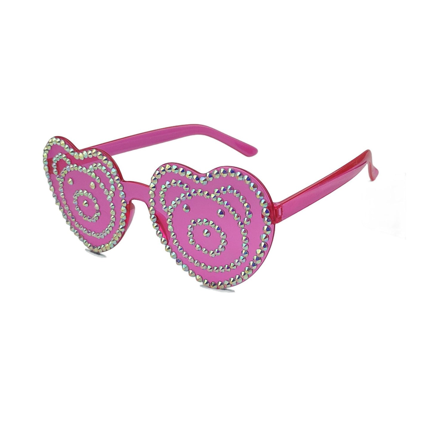 Damen Herzförmige Sonnenbrille mit funkelndem Strassmuster Brehn