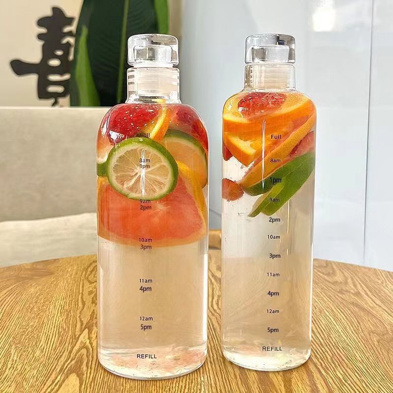 Damen Motivations-Wasserflasche mit Zeitmarkierungen Brehn