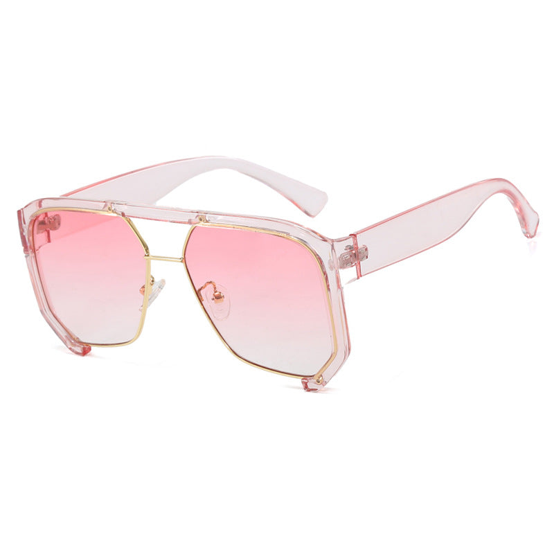 Damen modische Oversized-Sonnenbrille mit eleganter, facettierter Rahmenkonstruktion Brehn