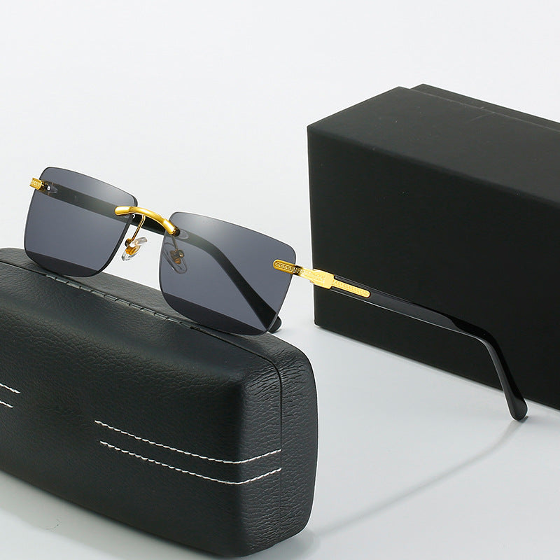 Damen modische Sonnenbrille mit stilvollem, eckigem Rahmen und eleganten Metallakzenten Brehn