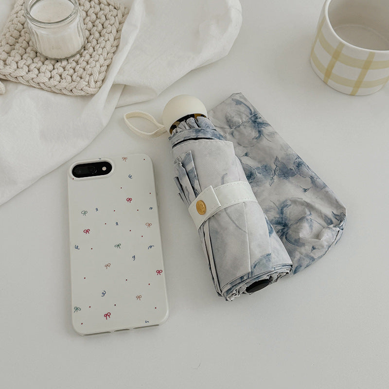 Damen Faltbarer Regenschirm mit romantischem Blumendesign Brehn