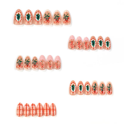 Festliche Feiertags-Presse-on-Nagelkunst Brehn
