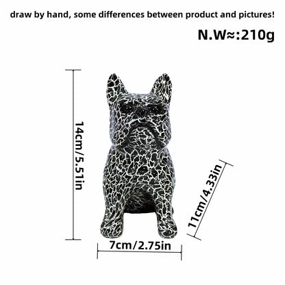Kreative Bulldoggenfigur aus handbemaltem Kunstharz Brehn