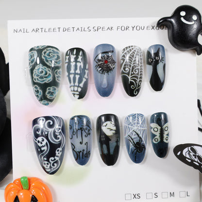 Halloween Kunstnagelset mit einzigartigen gruseligen Designs Brehn