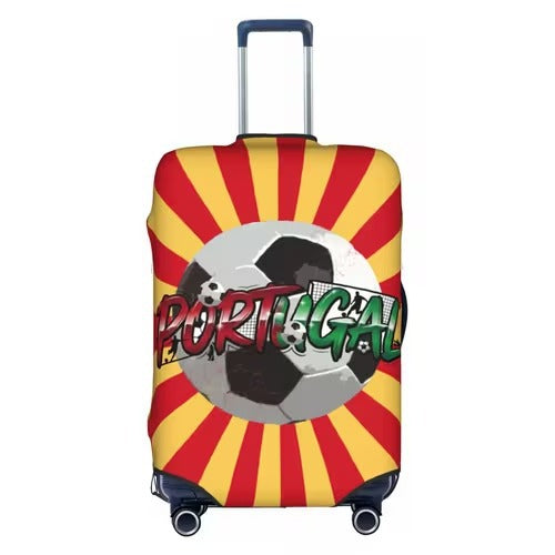 Unisex nan elastische Kofferschutzhülle mit Fußball-Argyle-Motiv, reißfestes Stretchcover für Trolley mit Griff- und Rollenöffnungen Brehn