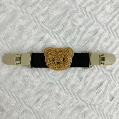 Plüsch Teddy Schnullerclip mit Sicherheitsverschluss und elastischem Band