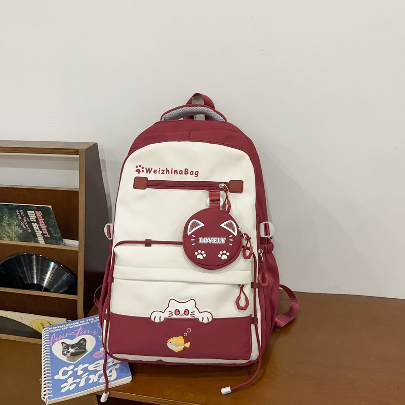 Verspielter Katzen-Design Schultasche