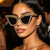 Damen Designer-Sonnenbrille mit glamourösem kristallverziertem Rahmen Brehn