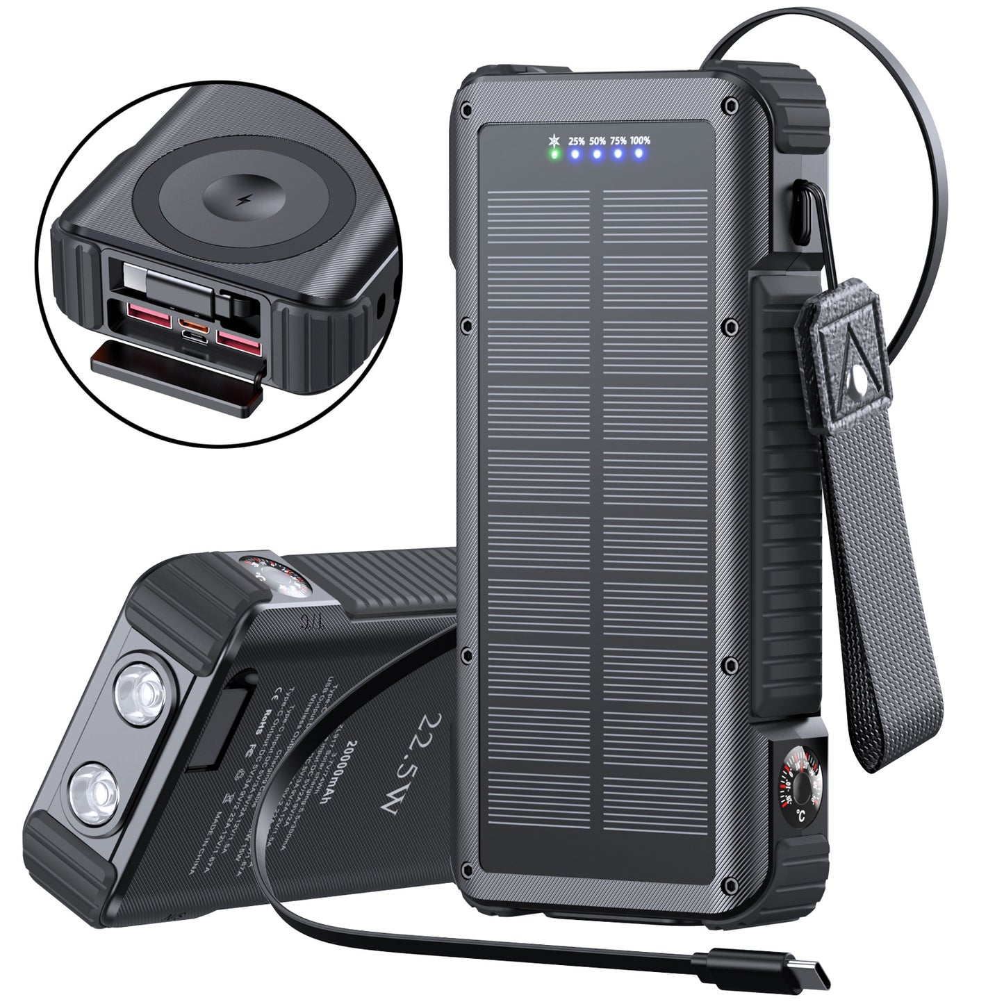 Tragbare Solar Powerbank Brehn