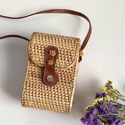 Handgefertigte Tragetasche aus geflochtenem Rattan Brehn