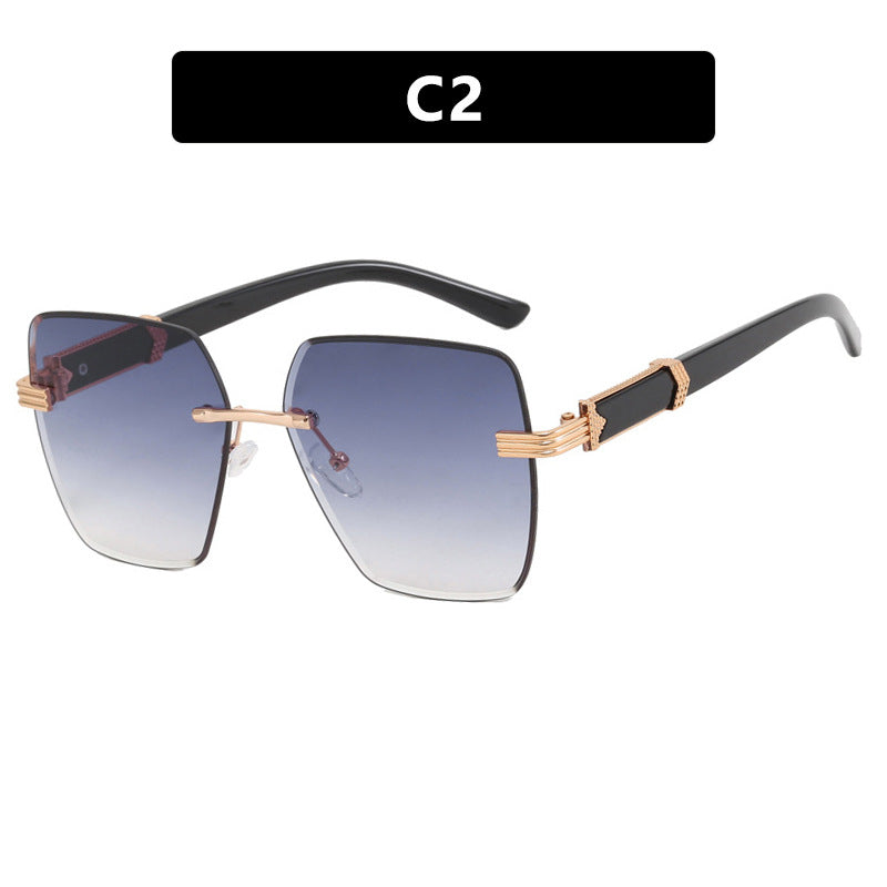 Damen modische quadratische Sonnenbrille mit glamourösen Akzenten und UV-Schutz Brehn
