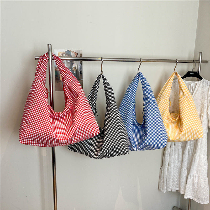 WoGingham Print Slouchy Schultertasche Brehn