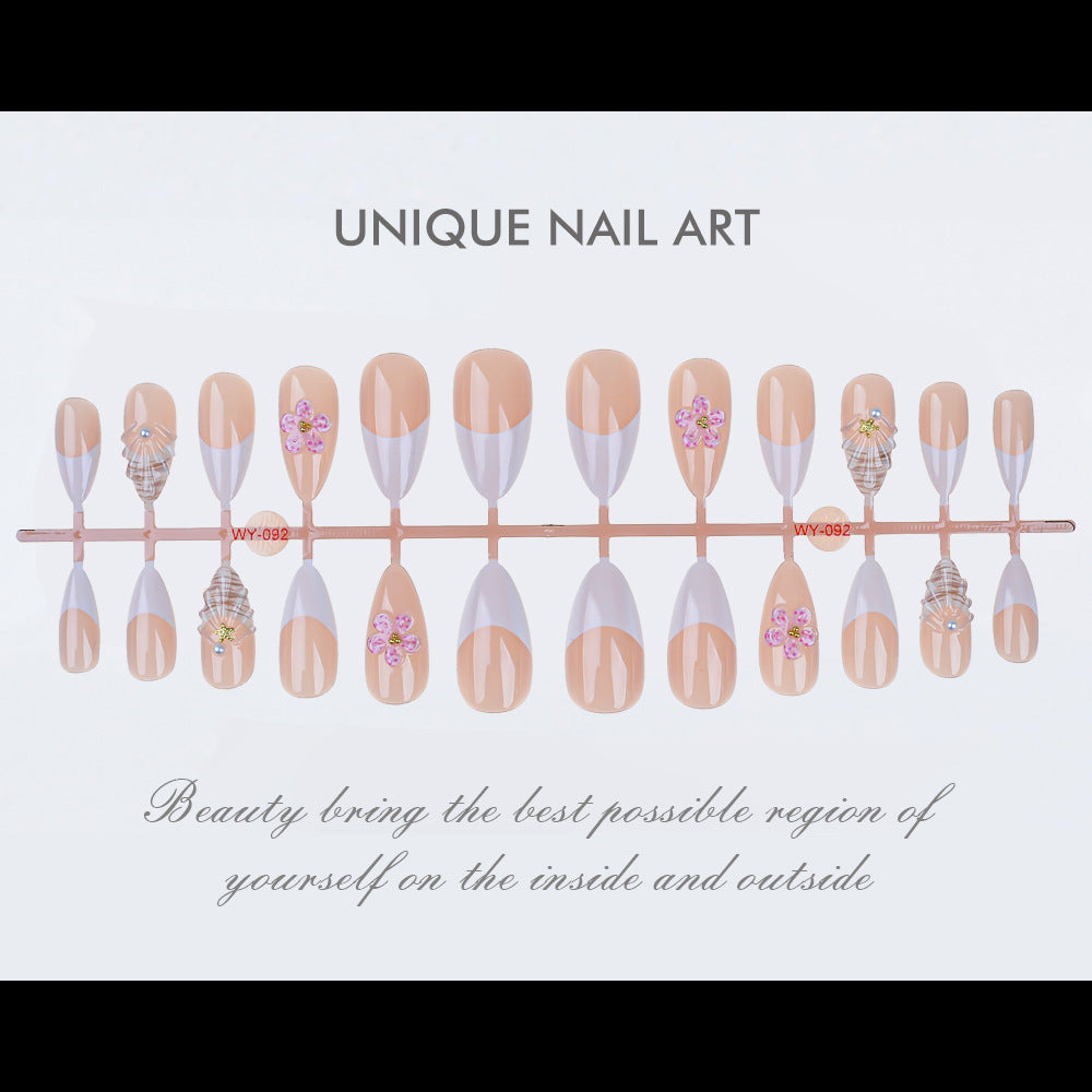 Elegantes florales Akzent Press-On-Nagelset Brehn