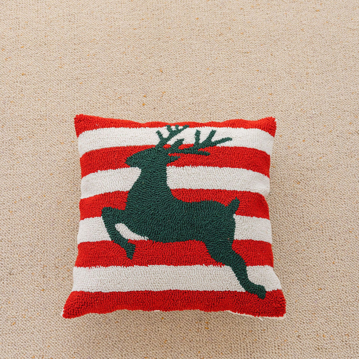 Urlaubs-Tufted-Chenille-Quadrat-Wurfkissen mit erhöhtem Baum-Motiv und verstecktem Reißverschluss