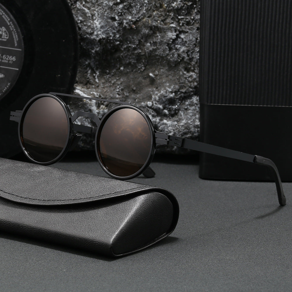 Damen modische runde Sonnenbrille mit minimalistischem Design Brehn