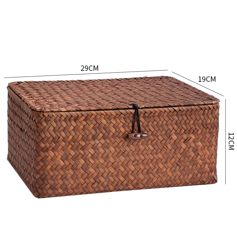 Handgewebte Aufbewahrungsbox mit Deckel Brehn