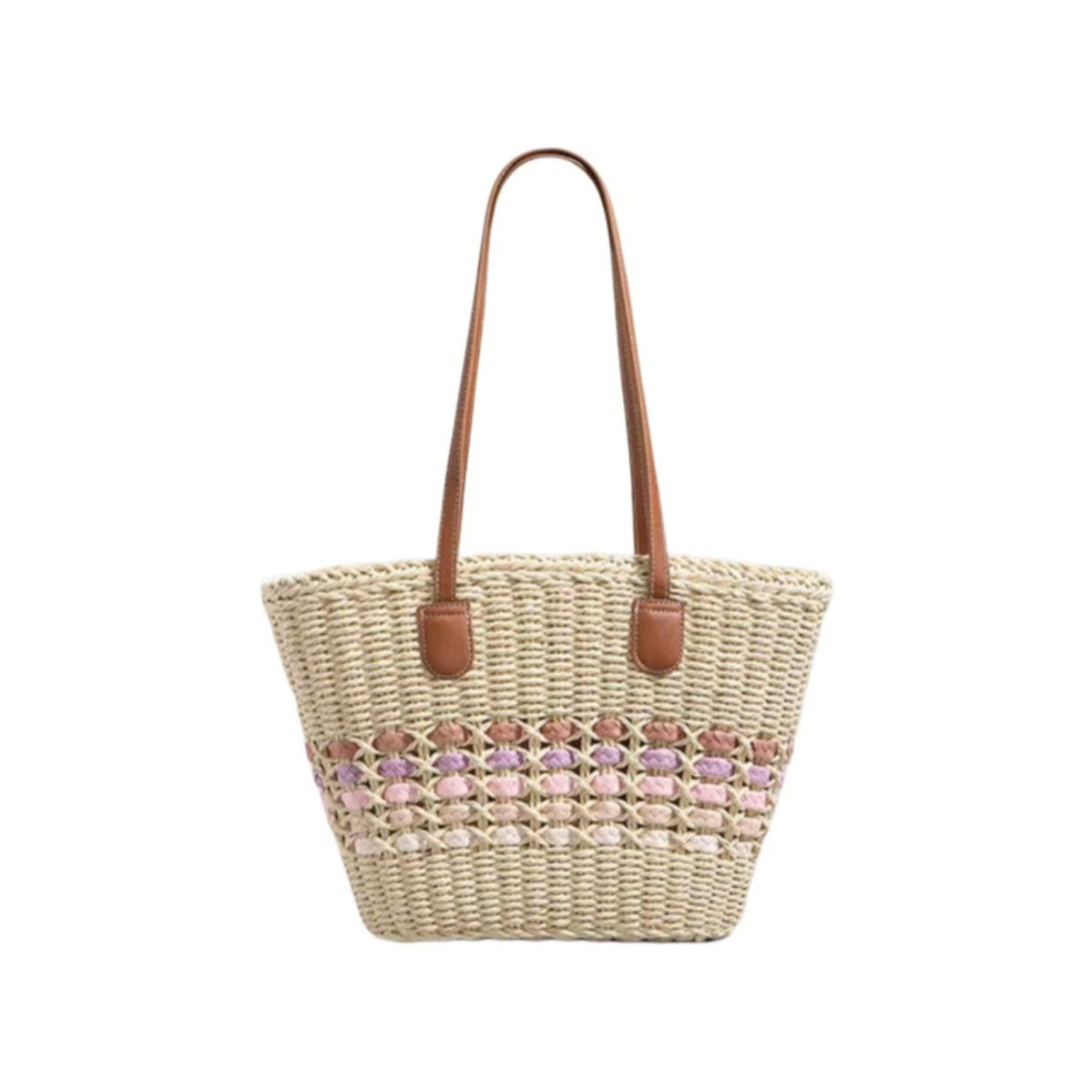 Geflochtene Handtasche mit Elegantem Lederbesatz Brehn