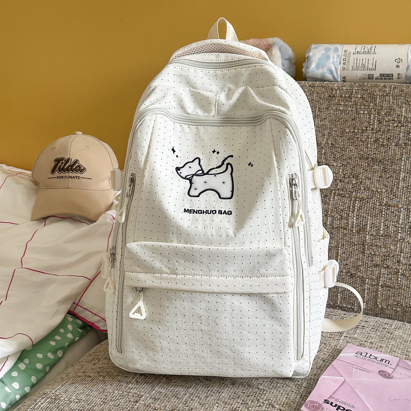 Lustiger, cartoon-inspirierter Schulrucksack