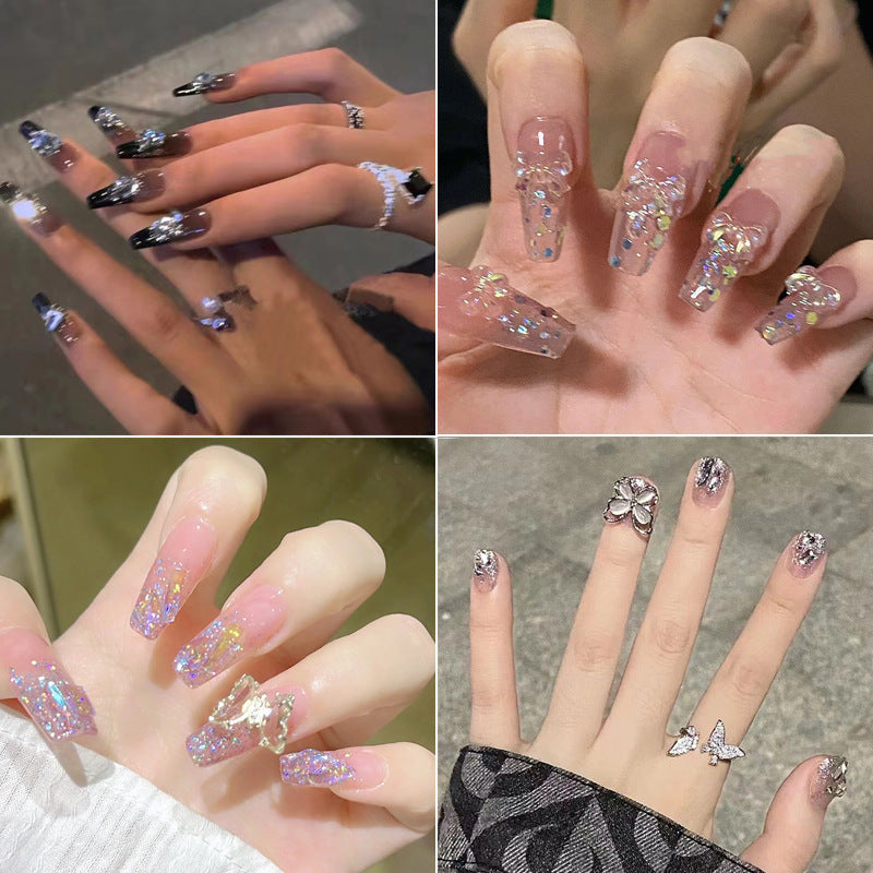 Blumeninspiriertes elegantes Nageldesign zum Aufkleben Brehn