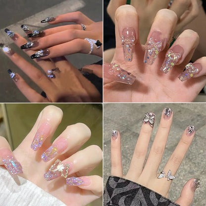 Blumeninspiriertes elegantes Nageldesign zum Aufkleben Brehn