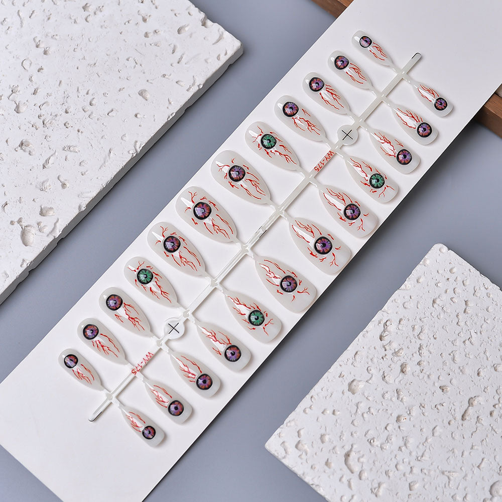 Künstlerisches Augen-Themen Presse-auf Nagelset Brehn