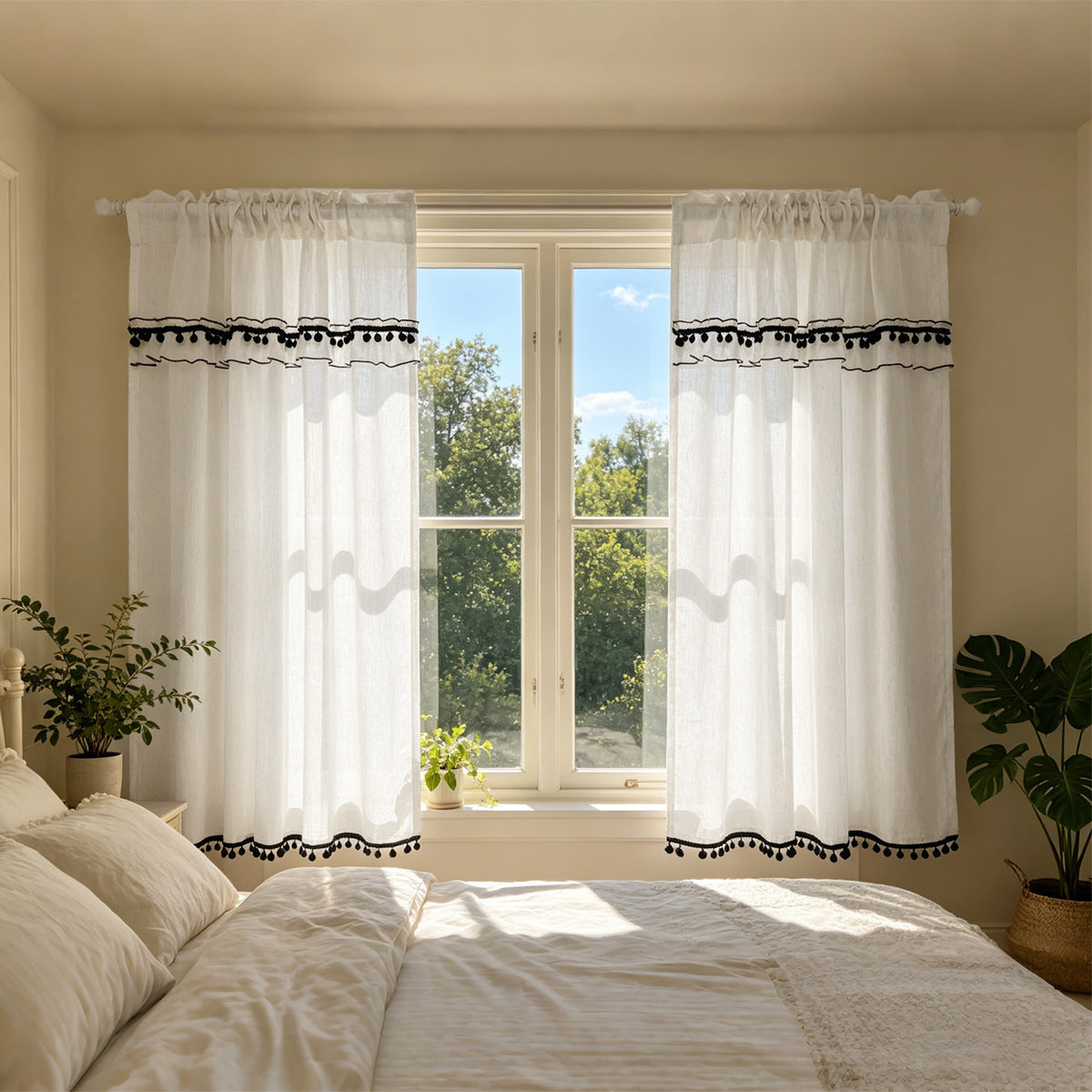 Elegante transparente Spitzenfensterdekorationen