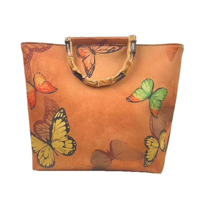 Elegante Tasche mit Bambusgriffen Brehn