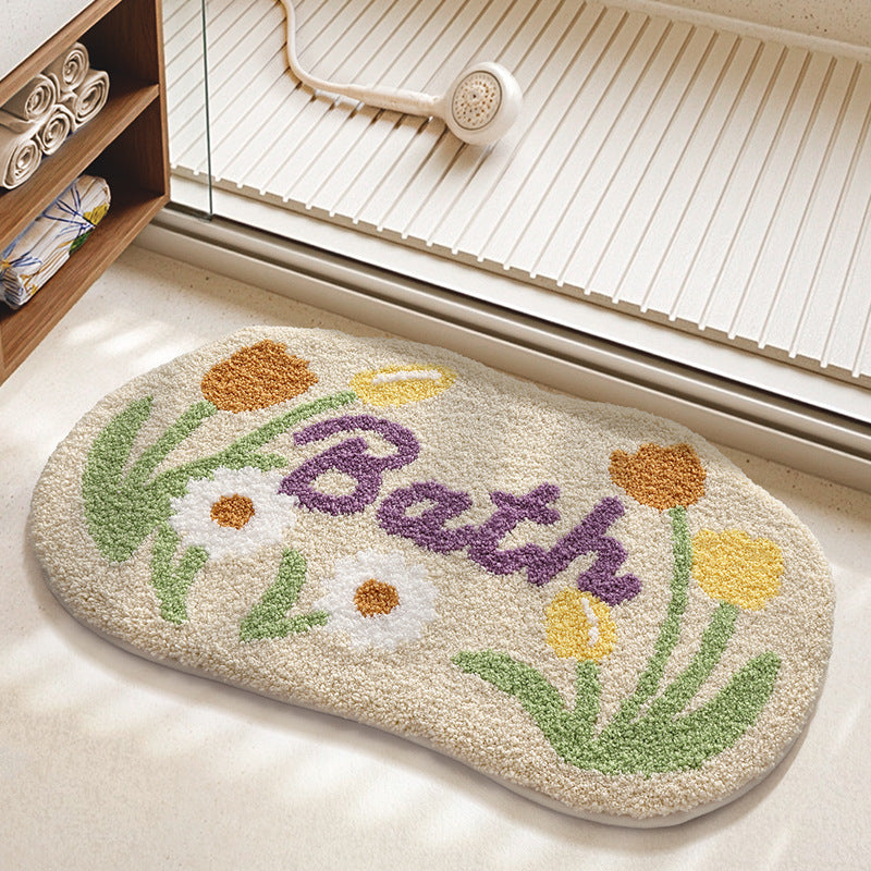 Texturiertes Blumen-Badezimmermatte Brehn