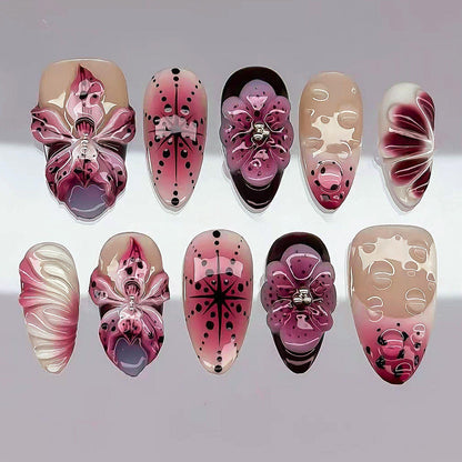 Künstlerisches florales Nagelkunst-Set